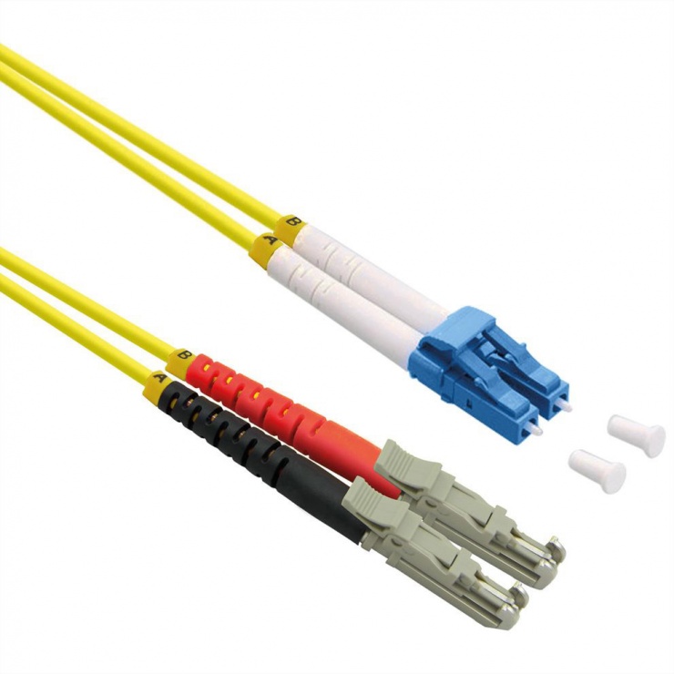 Cablu fibra optica duplex LSH APC - LC UPC, LSOH, Galben 5m, Roline 21.15.9515
