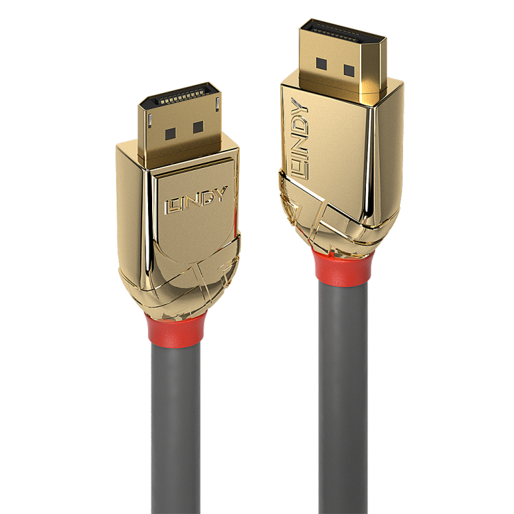 Cablu Displayport 8K60Hz/4K120Hz UHD (DP certificat) v1.4 T-T 5m Gold Line, Lindy L36294