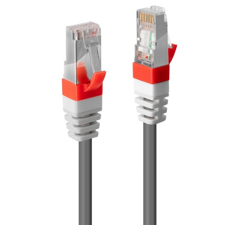 Cablu retea cat. 6A S/FTP LS0H Snagless 0.3m Gri, Lindy L45350