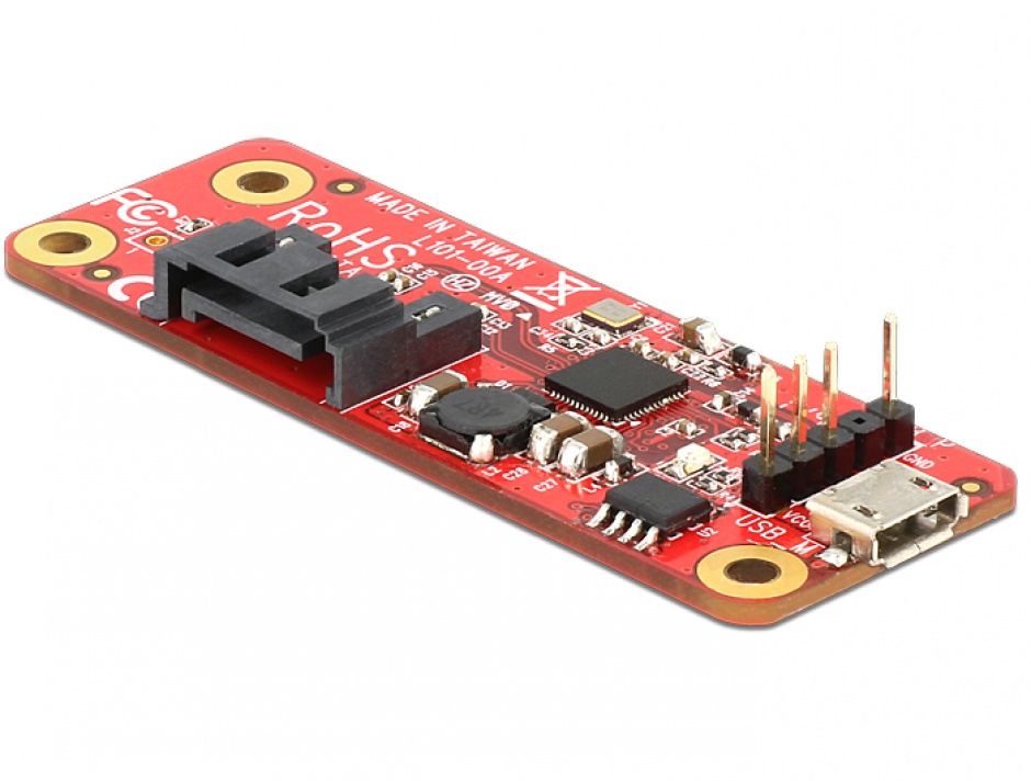 Convertor Raspberry Pi Micro USB-B la SATA 7 pini, Delock 62626
