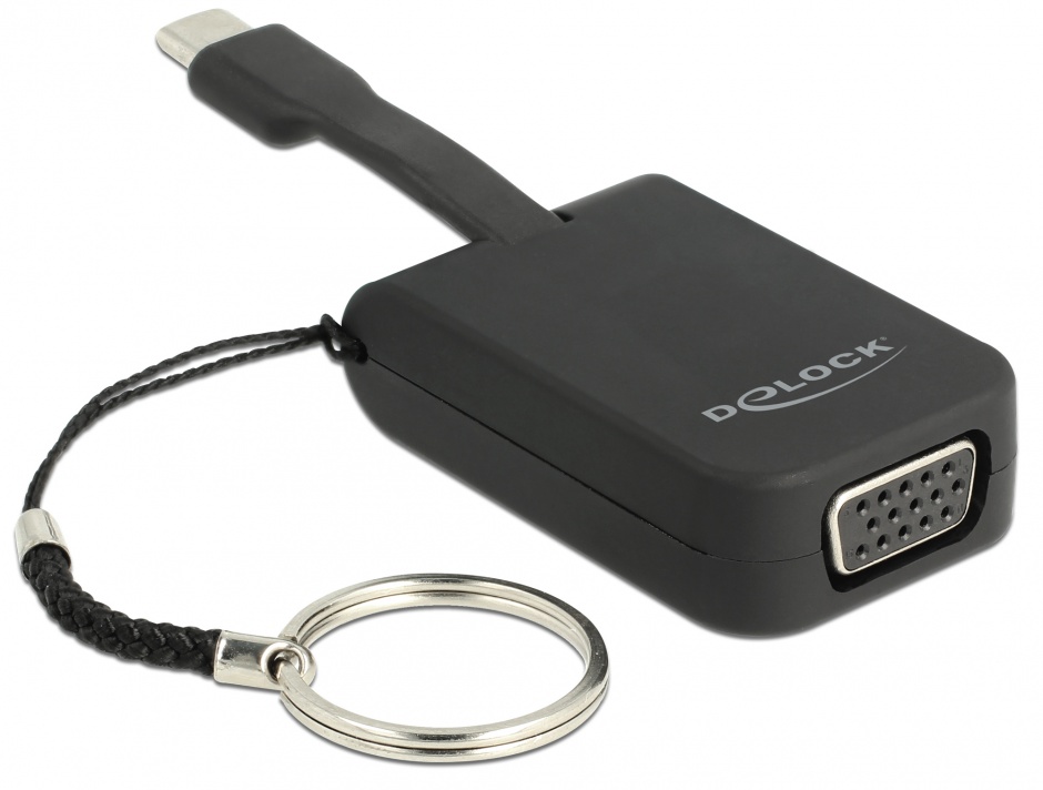 Adaptor USB-C la VGA (DP Alt Mode) T-M pentru breloc, Delock 63941