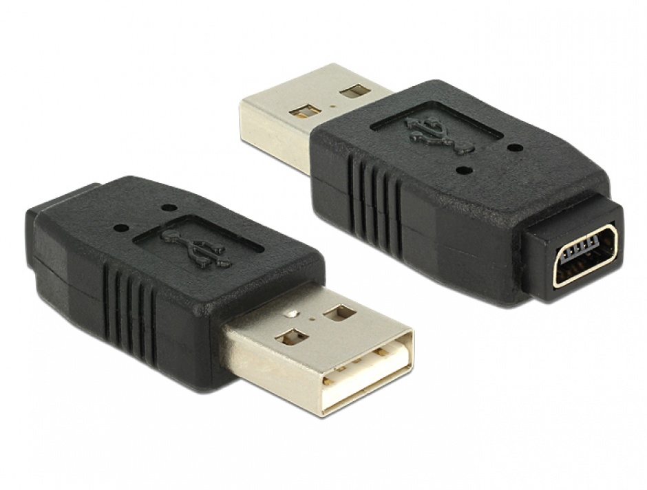 Adaptor mini USB 5 pini la USB A M - T, Delock 65094