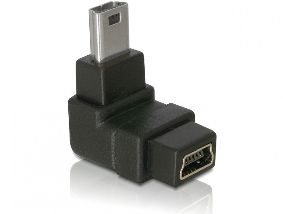 Adaptor USB B mini 5 pini T-M in unghi de 90, Delock 65097