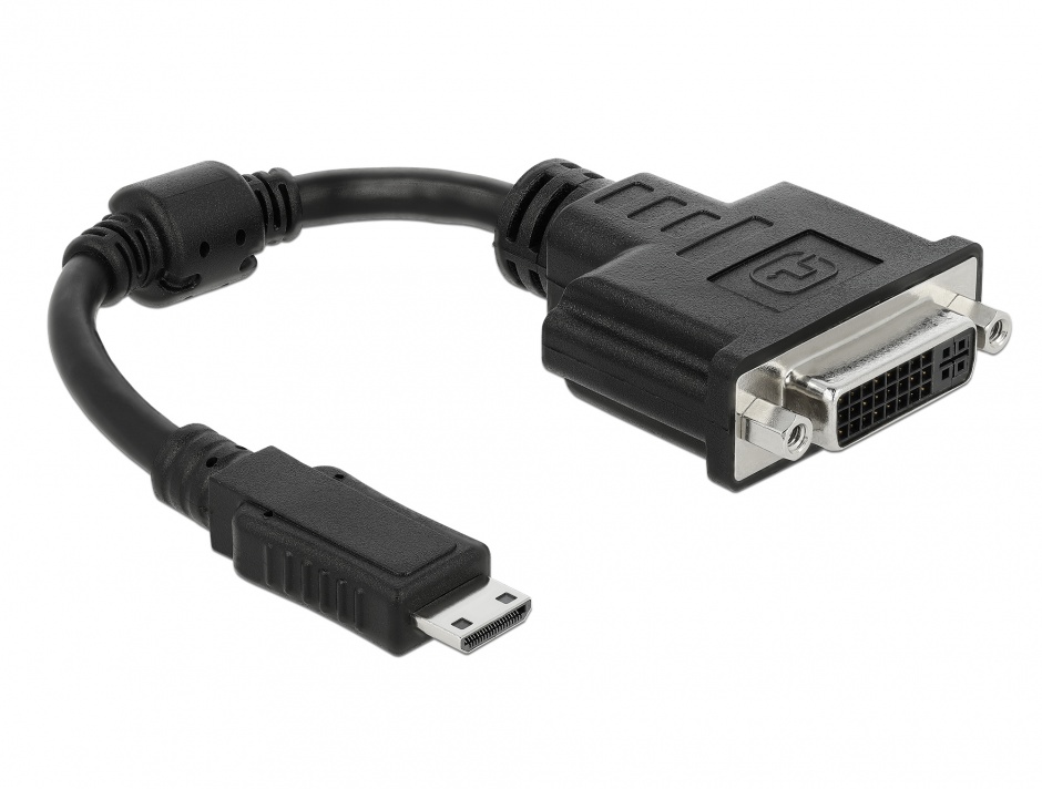 Adaptor mini HDMI-C la DVI 24+5 pini T-M 20cm, Delock 65564