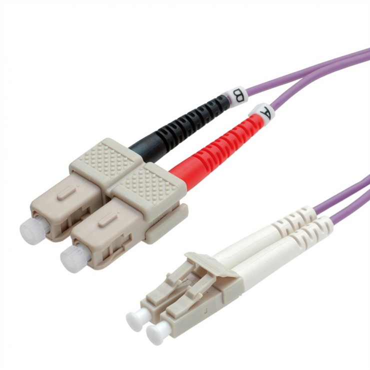 Cablu fibra optica LC-SC OM4 duplex multimode 0.5m, Value 21.99.8760