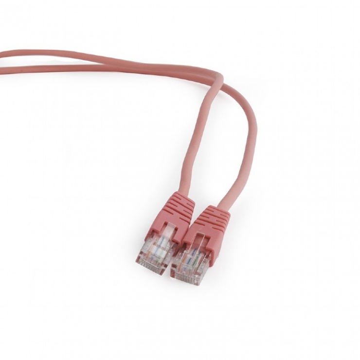 Cablu retea UTP cat 5E 5m roz, Gembird PP12-5M/RO