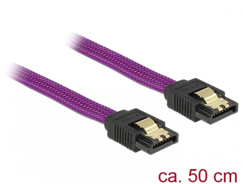 Cablu SATA III 6 Gb/s 50cm drept Premium, Delock 83691