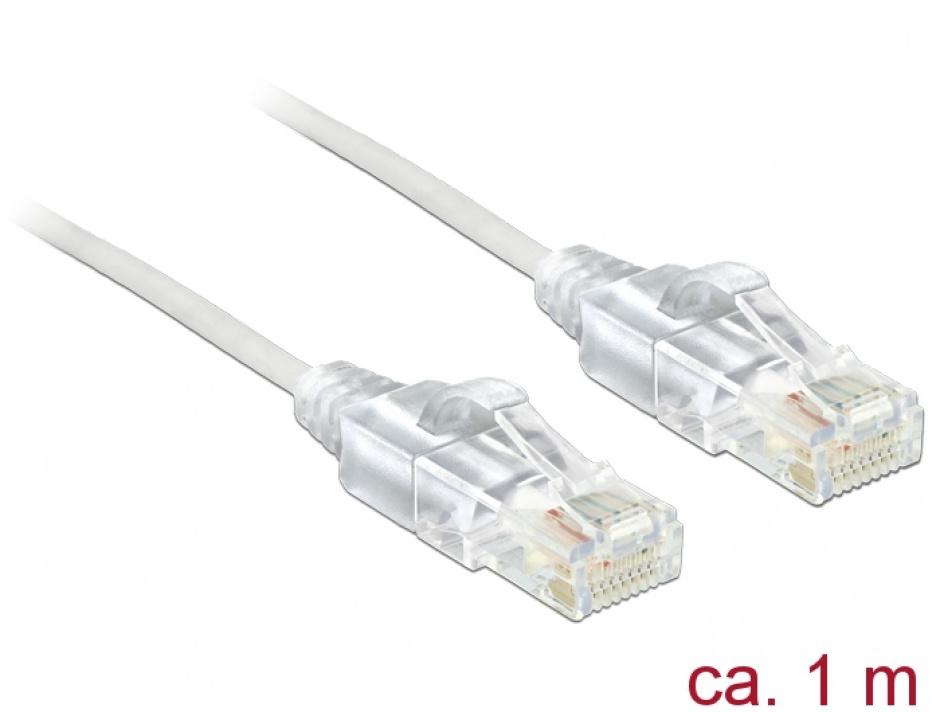 Cablu RJ45 Cat.6 UTP Slim 1m, Delock 83781