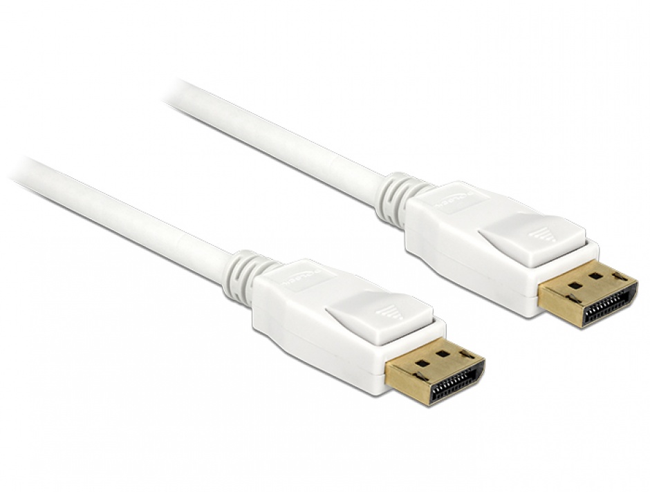 Cablu Displayport 1.2 Alb 1m 4K T-T, Delock 84876
