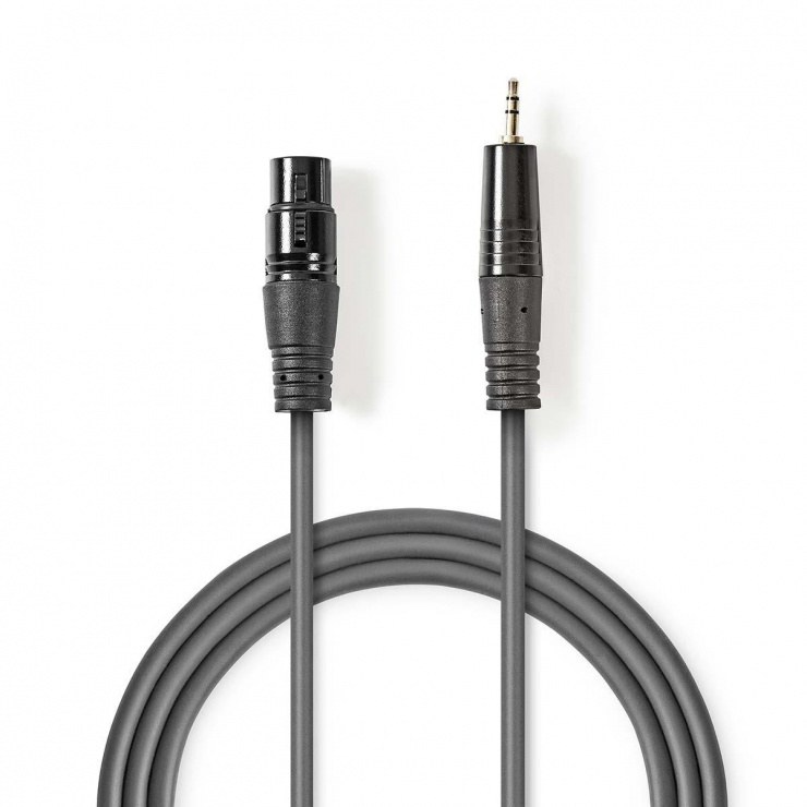 Cablu audio balansat XLR 3 pini la jack stereo 3.5mm M-T 1m, COTH15320GY10