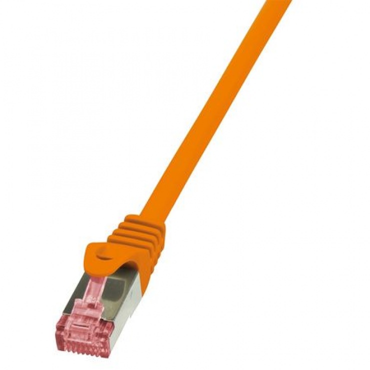 Cablu de retea RJ45 SFTP cat6 LSOH 0.25m Orange, Logilink CQ2018S