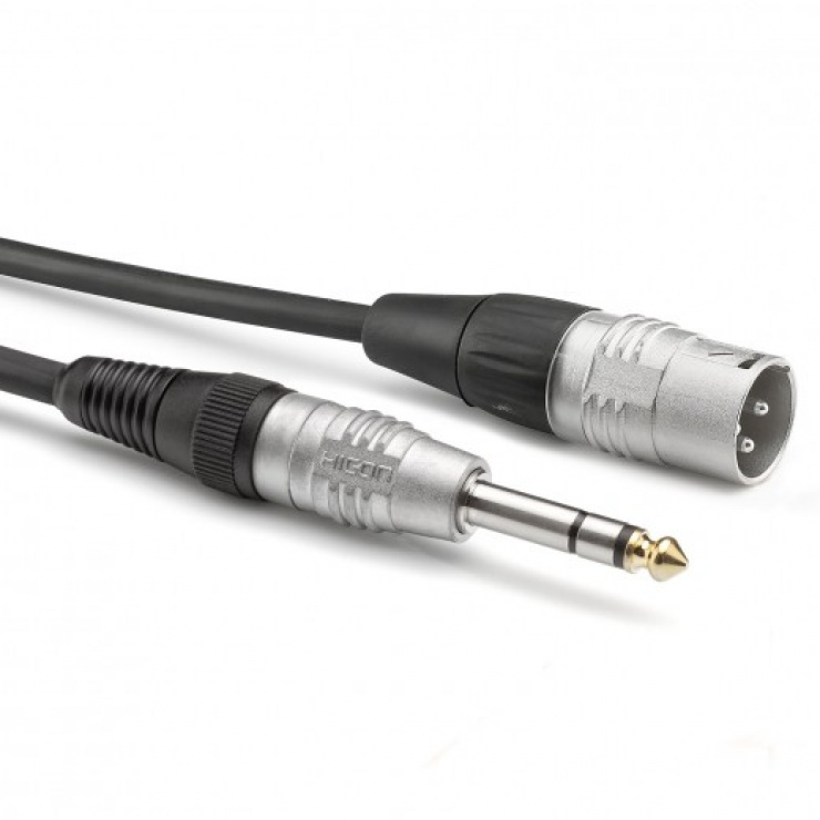 Cablu audio jack stereo 6.35mm la XLR 3 pini T-T 3m, HBP-XM6S-0300