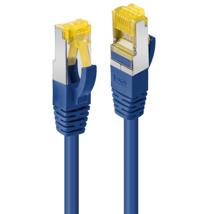 Cablu de retea S/FTP cat 7 LSOH cu mufe RJ45 Albastru 0.5m, Lindy L47276