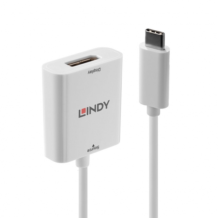 Adaptor USB 3.1-C la Displayport T-M alb, Lindy L43245