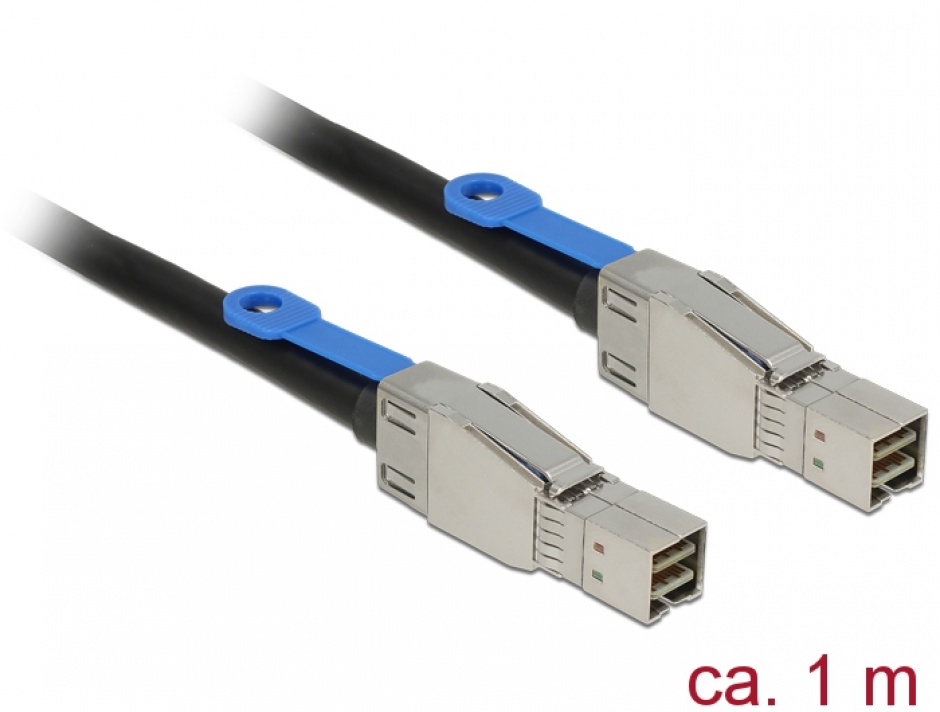 Cablu Mini SAS HD SFF-8644 la Mini SAS HD SFF-8644 1m, Delock 83394