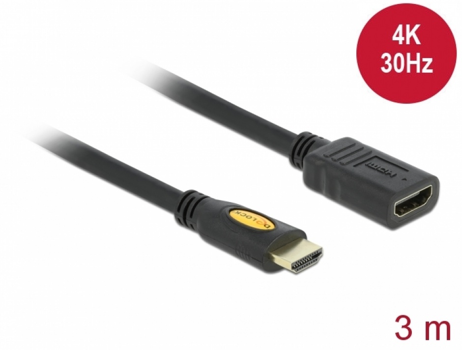 Cablu prelungitor HDMI 4K 1.4 T-M 3m, Delock 83081