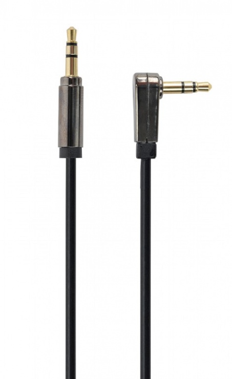 Cablu audio jack stereo 3.5mm unghi 90 grade T-T 1.8m, Gembird CCAP-444L-6