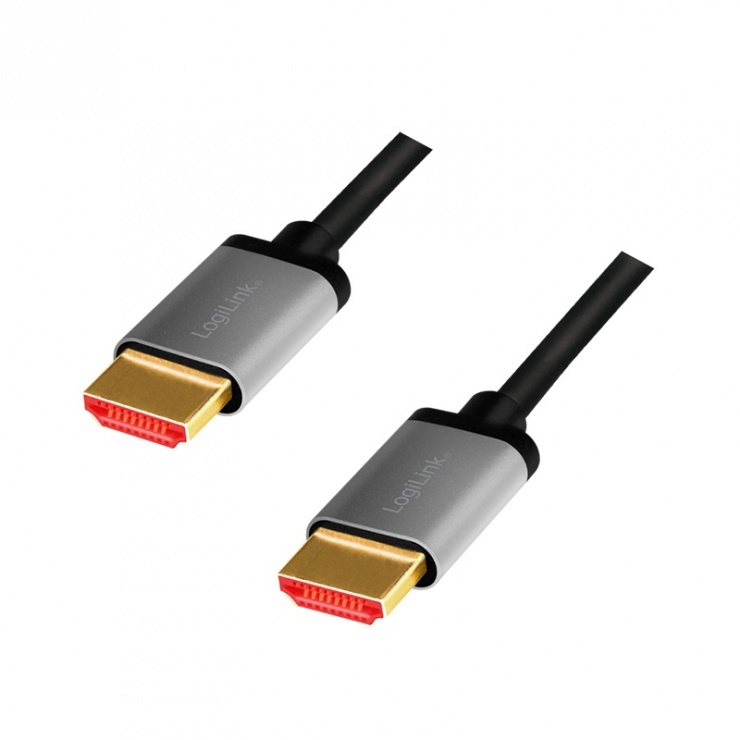 Cablu HDMI 8K60Hz T-T 2m Negru/Argintiu, Logilink CHA0105
