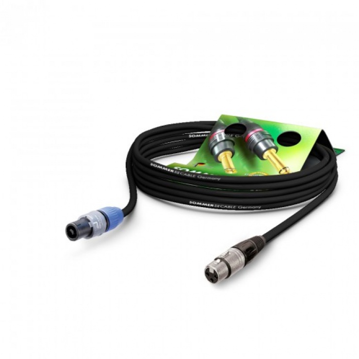 Cablu audio speakon la XLR 3 pini 10m Negru, NEUTRIK ME22-225-1000-SW
