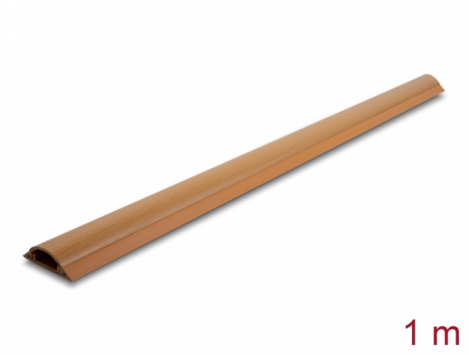 Canal cablu autoadeziv 50x13mm - lungime 1m cu aspect de lemn, Delock 20731