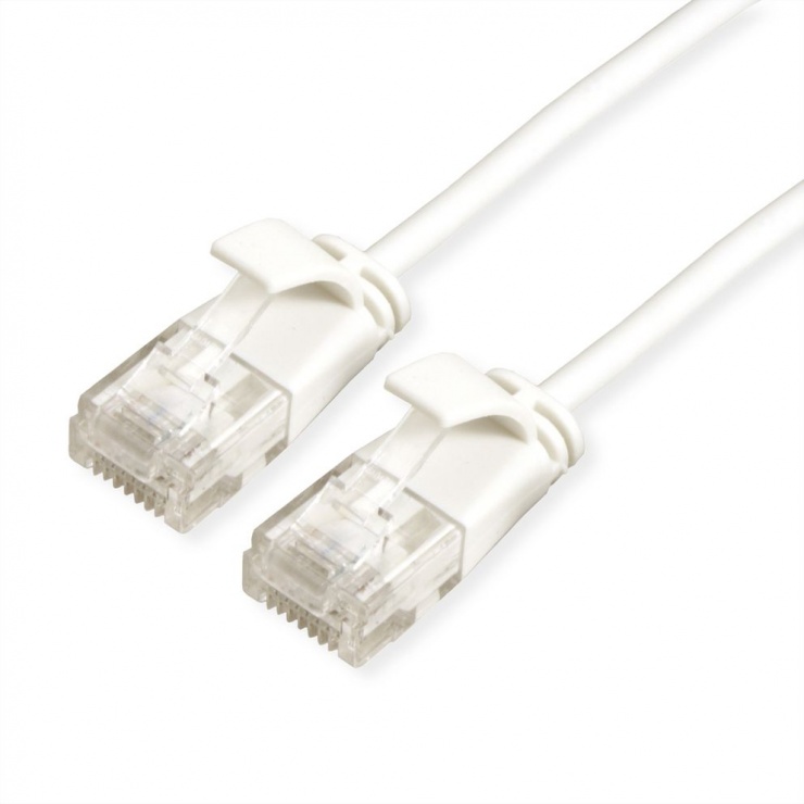 Cablu de retea RJ45 MYCON Slim UTP Cat.6A LSOH 0.3m Alb, CON0979