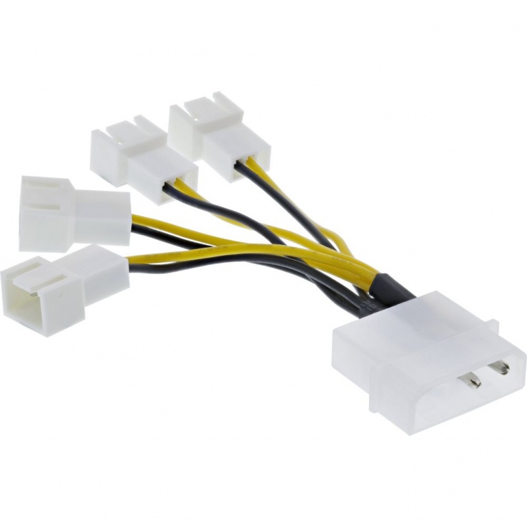 Cablu de alimentare Molex la 4 x ventilator 2 pini, InLine 33341A