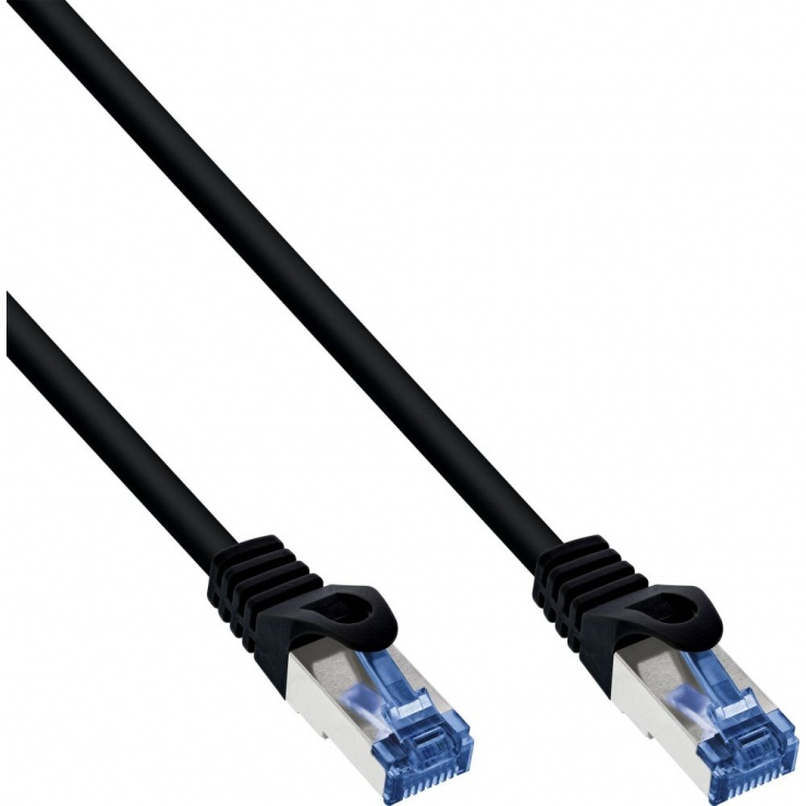 Cablu de retea RJ45 Cat.6A S/FTP pentru exterior 25m Negru, InLine IL72825S