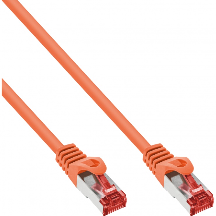Cablu de retea RJ45 Cat.6 SFTP PiMF 0.3m Orange, InLine IL76433O
