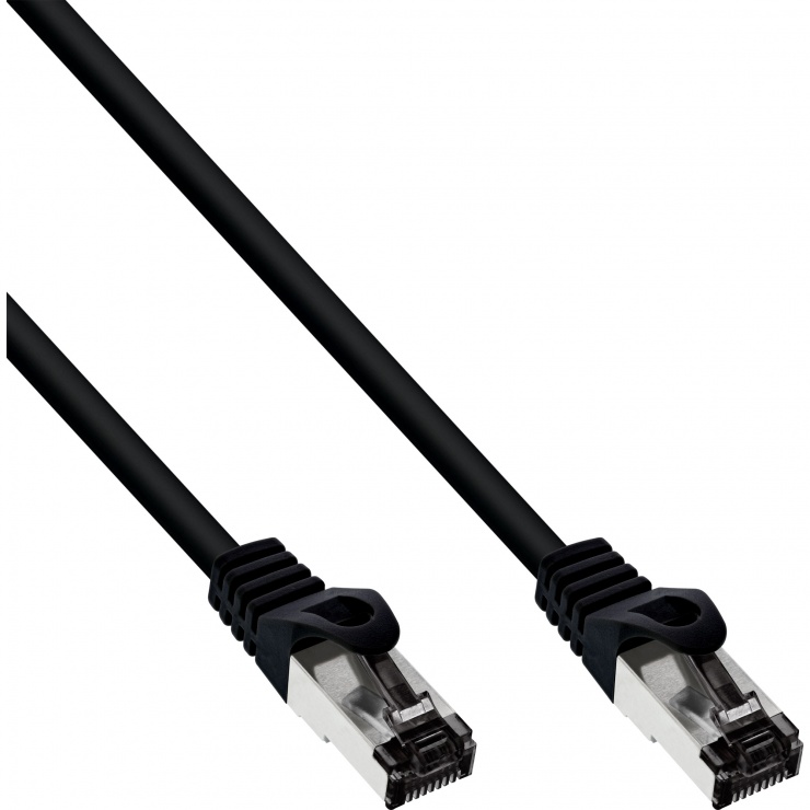 Cablu de retea RJ45 S/FTP PiMF Cat.8.1 LSOH 0.5m Negru, InLine IL78850S