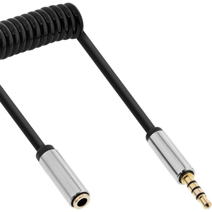 Cablu prelungitor audio jack stereo 3.5mm 4 pini T-M 0.5m, InLine 99284