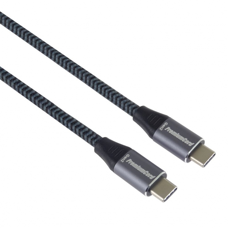 Cablu USB 3.2 Gen2-C la USB type C 100W T-T brodat 1m, ku31cr1