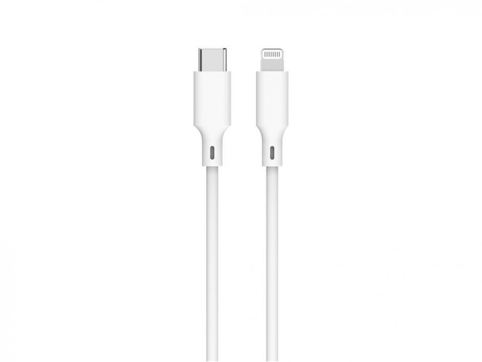 Cablu USB type C la iPhone Lightning 27W T-T 2m, Well CABLE-USBC/LIGHT-2WE06-WL