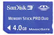 Memory Stick Pro Duo card 4GB, retail