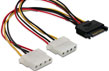 Cablu Y alimentare 2 X Molex T - SATA M, Delock