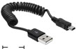 Cablu USB 2.0 A la mini USB B T - T spiralat, Delock 83164