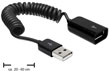 Cablu prelungitor USB 2.0 A T - M spiralat, Delock 83163