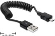 Cablu USB 2.0 A la micro USB B T - T spiralat, Delock 83162
