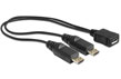 Cablu micro USB B M la 2 x micro USB B T 20.5 cm, Delock 65440