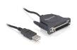 Cablu convertor USB - paralel, DB25 Mama, Delock 61509