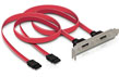 Placa cu conectori (bracket) 2x SATA intern la 2x eSATA extern, Delock 65116