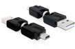 Adaptor rotativ USB 2.0 la mini USB, Delock 65259