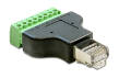 Adaptor RJ45 T la bloc terminal 8 pini, Delock 65389