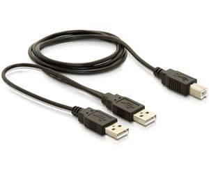 Cablu USB 2.0 Y alimentare 2 X A (T) - B (T), 82394
