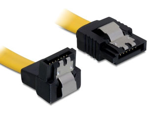 Cablu SATA III drept-unghi cu fixare 30cm, Delock 82806