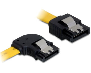 Cablu SATA unghi stanga - drept cu fixare 0.5M, Delock 82493