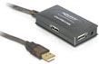 Cablu prelungitor activ USB 2.0 (A T-M) 10 m, cu Hub 4 porturi, Delock 82748