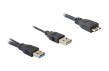 Cablu USB 3.0 T la USB 3.0 micro B T + USB 2.0 T, Delock 82909