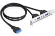 Bracket USB 3.0 19 pini intern la 2 x USB 3.0 extern, Delock 82963