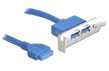 Bracket USB 3.0 2 porturi low profile, Delock 82976