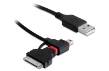 Cablu de date si alimentare USB 2.0 T la mini USB/micro USB B/IPhone, Delock 83152